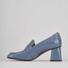 Donna Barca | Mocassino Tacco 6 Cm In Pelle Blu