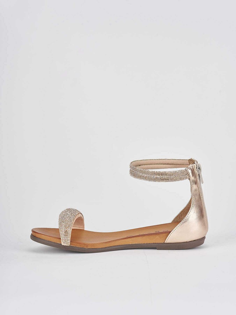 Donna Barca | Sandali Tacco 1Cm Pelle Bronzo