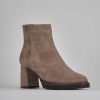 Donna Barca | Stivaletti Tacco Alto Tacco 8 Cm In Camoscio Beige