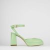 Donna Barca | Sandali Tacco Alto Tacco 9 Cm In Pelle Verde