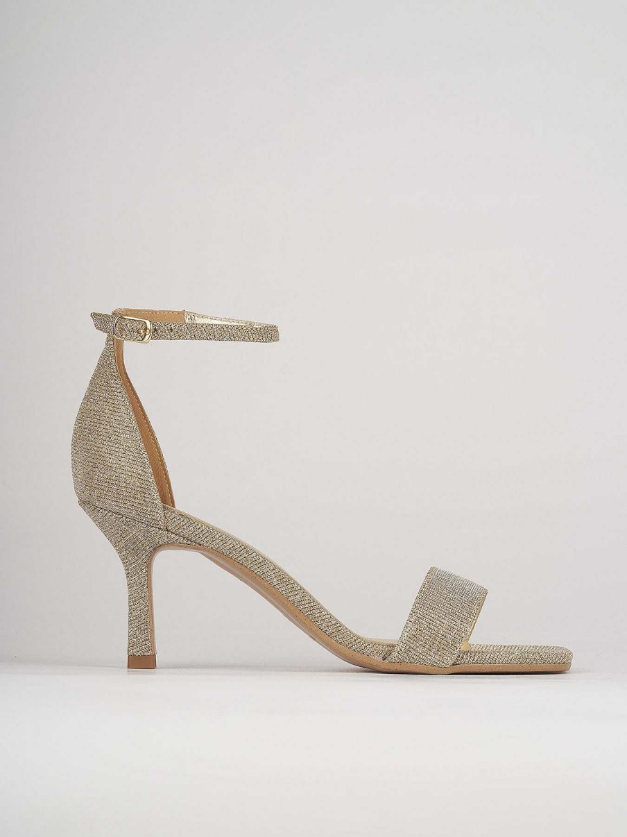 Donna Barca | Sandali Tacco Alto Tacco 6 Cm In Pelle Oro