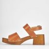 Donna Barca | Sandali Tacco Alto Tacco 5 Cm In Pelle Marrone