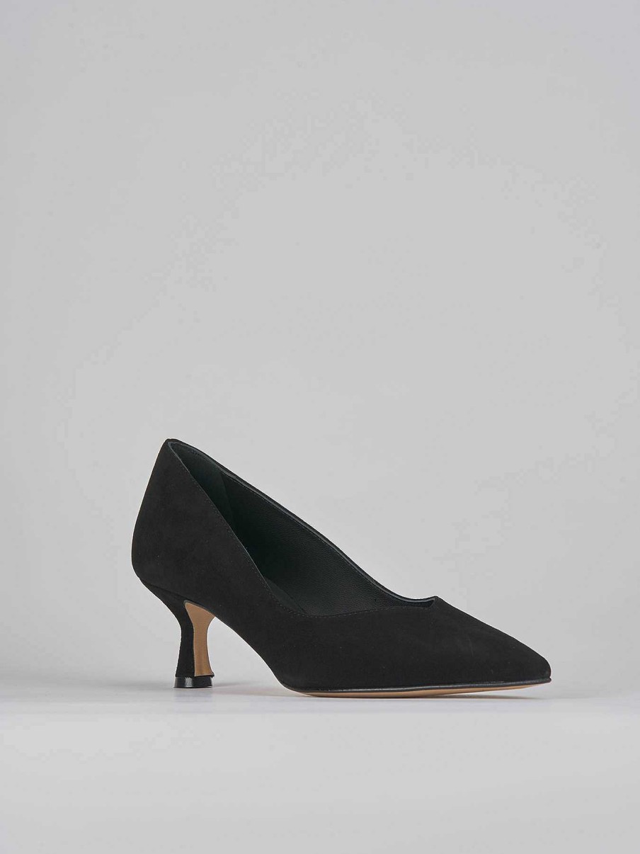 Donna Barca | Decollete Tacco 5 Cm In Camoscio Nero