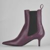 Donna Barca | Stivaletti Tacco Alto Tacco 5 Cm In Pelle Viola