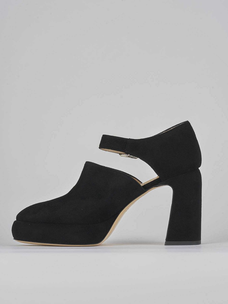 Donna Barca | Decollete Tacco 9 Cm In Camoscio Nero