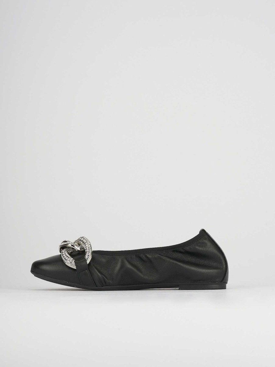 Donna Barca | Scarpe Basse Tacco 1 Cm In Pelle Nera