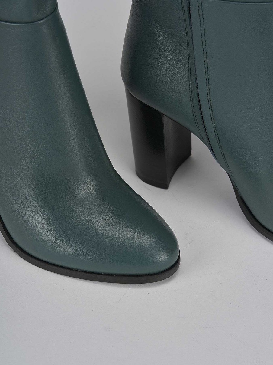 Donna Barca | Stivali Tacco 8Cm Pelle Verde