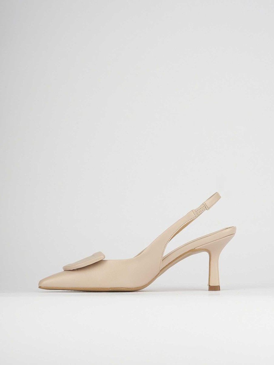 Donna Barca | Decollete Tacco 7 Cm In Pelle Beige