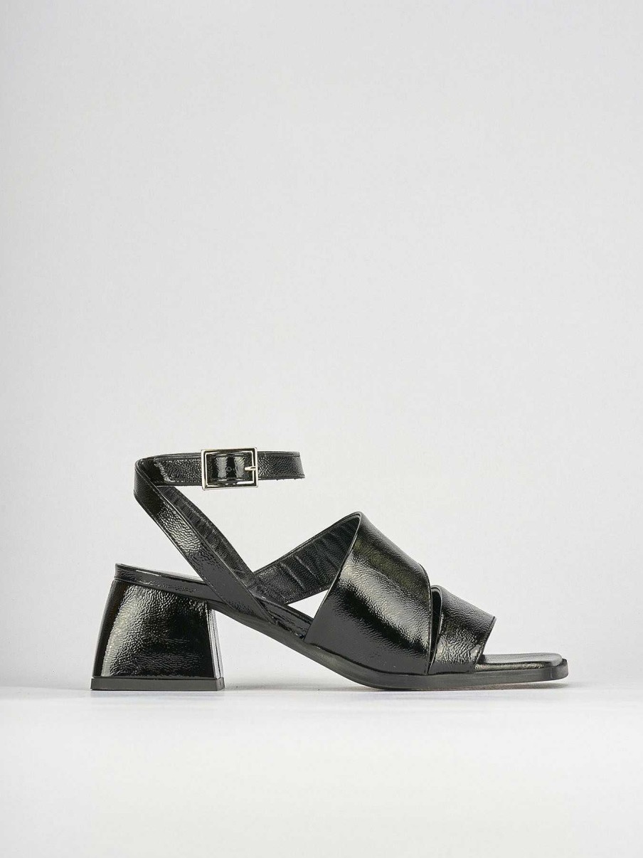 Donna Barca | Sandali Tacco Alto Tacco 5 Cm In Pelle Nera