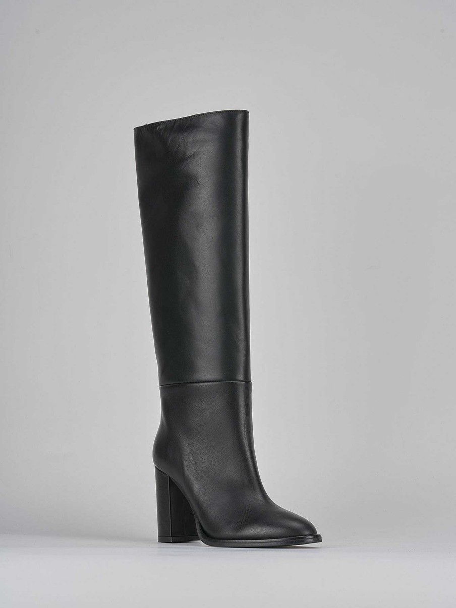 Donna Barca | Stivali Tacco 9Cm Pelle Nero