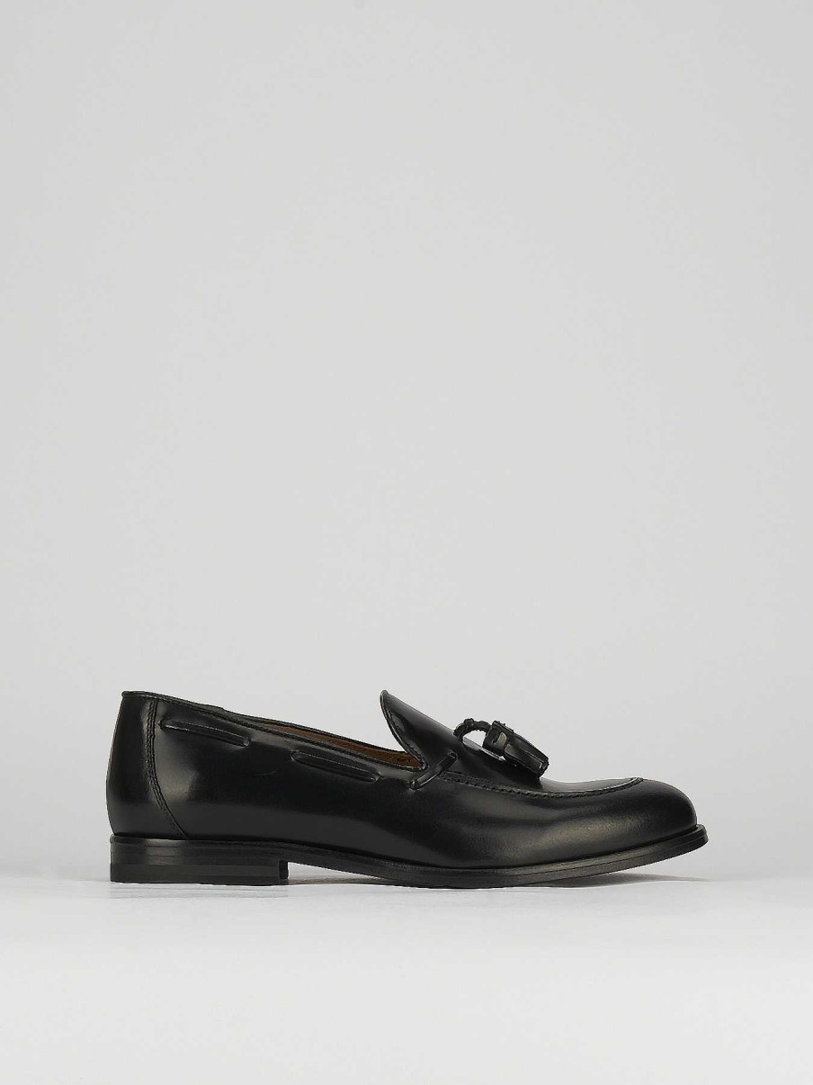 Uomo Barca | Mocassini Tacco 2 Cm In Pelle Nera