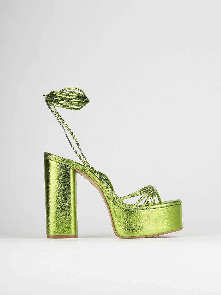 Donna Barca | Sandali Tacco Alto Tacco 11 Cm In Pelle Verde