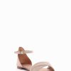 Donna Barca | Sandali Tacco Basso Tacco 1 Cm Camoscio Beige