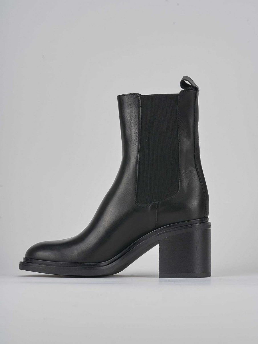 Donna Barca | Stivaletti Tacco Alto Tacco 6 Cm In Pelle Nera