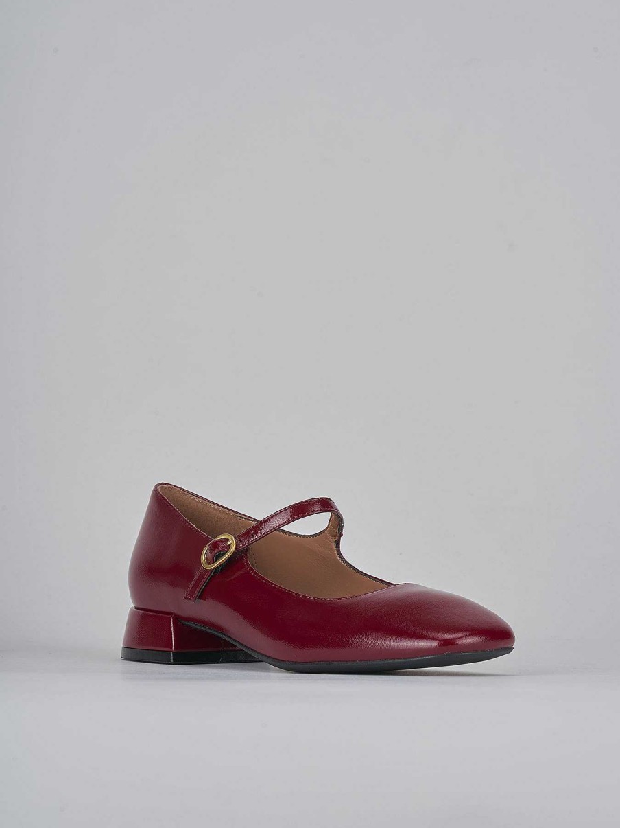 Donna Barca | Ballerina Tacco 3Cm Vernice Bordo'