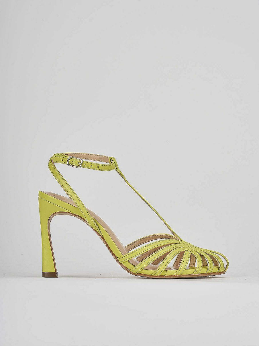 Donna Barca | Sandali Tacco Alto Tacco 9 Cm In Pelle Verde