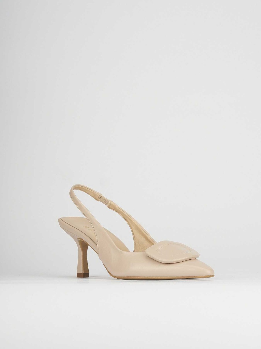 Donna Barca | Decollete Tacco 7 Cm In Pelle Beige