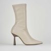 Donna Barca | Stivaletti Tacco Alto Tacco 9 Cm In Pelle Beige