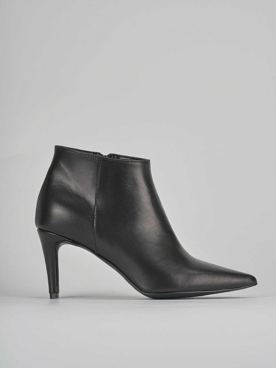 Donna Barca | Stivaletti Tacco Alto Tacco 7 Cm In Pelle Nera