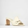 Donna Barca | Pantofole Tacco 7 Cm In Pelle Beige