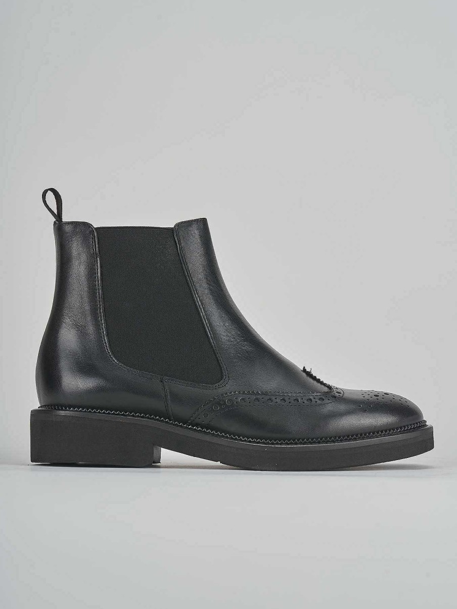 Donna Barca | Stivaletti Tacco Basso Tacco 2 Cm In Pelle Nera