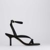 Donna Barca | Sandali Tacco Alto Tacco 5 Cm In Pelle Nera