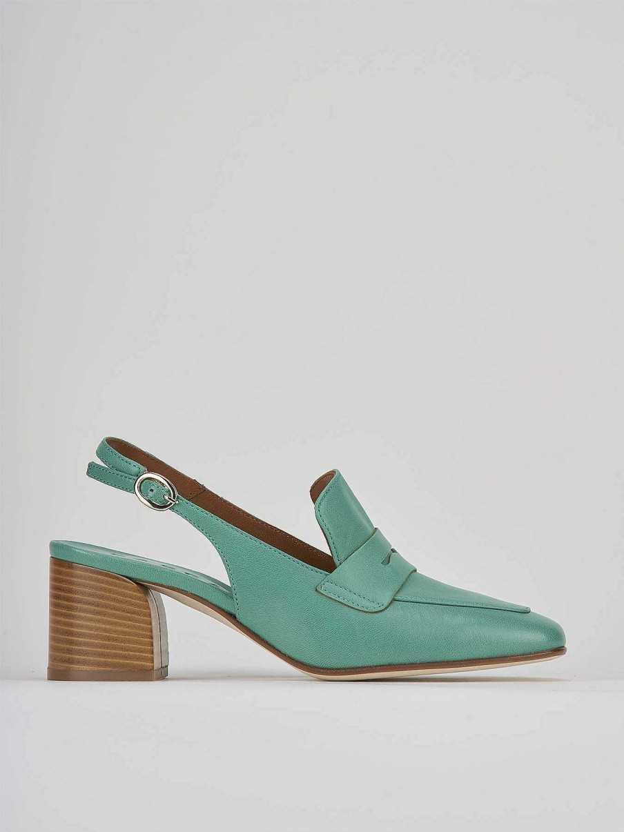 Donna Barca | Decollete Tacco 5 Cm In Pelle Verde