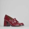 Donna Barca | Mocassino Tacco 5 Cm In Pelle Bordeaux