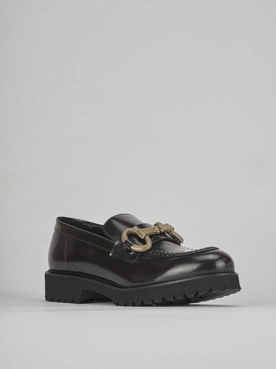 Donna Barca | Mocassino Tacco 2 Cm In Pelle Bordeaux