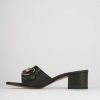 Donna Barca | Pantofole Tacco 5 Cm In Pelle Nera