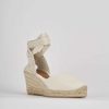 Donna Barca | Espadrillas Tacco 6 Cm In Tessuto Beige