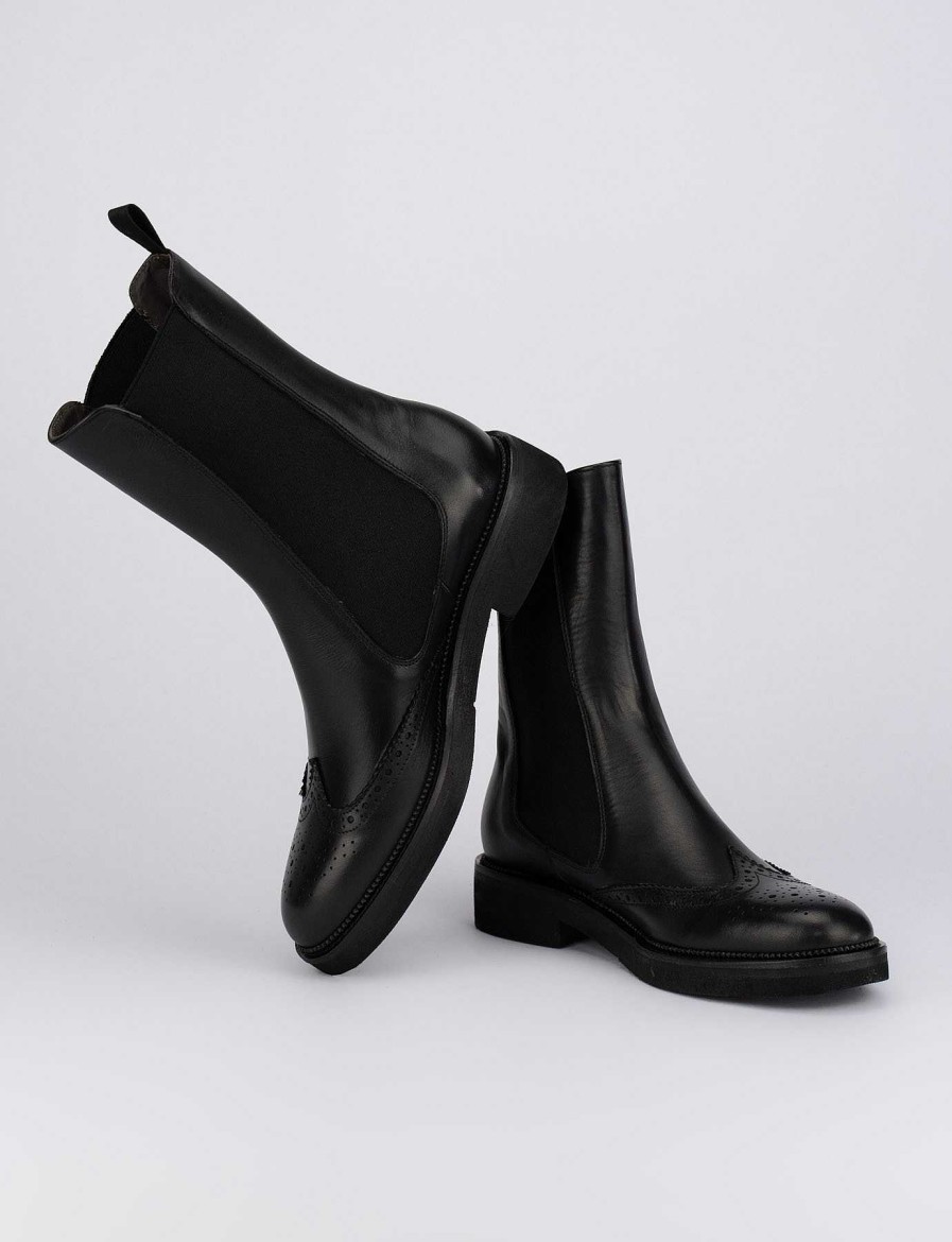 Donna Barca | Stivaletti Tacco Basso Tacco 2 Cm In Pelle Nera