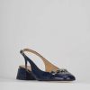 Donna Barca | Decollete Tacco 4 Cm In Vernice Blu