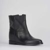 Donna Barca | Stivaletti Tacco Basso Tacco 2 Cm In Pelle Nera