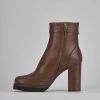 Donna Barca | Stivaletti Tacco Alto Tacco 10 Cm In Pelle Marrone