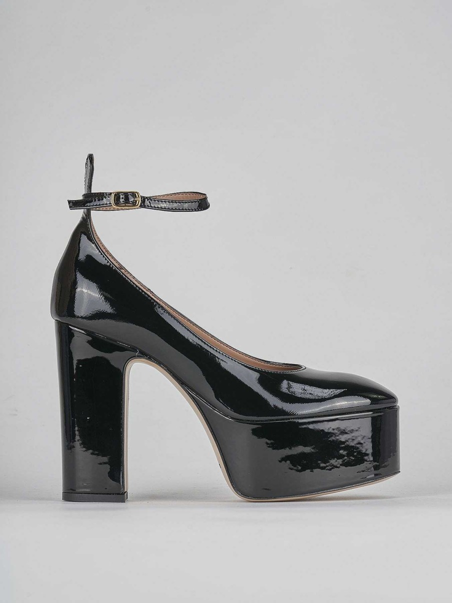 Donna Barca | Decollete Tacco 8 Cm In Vernice Nera