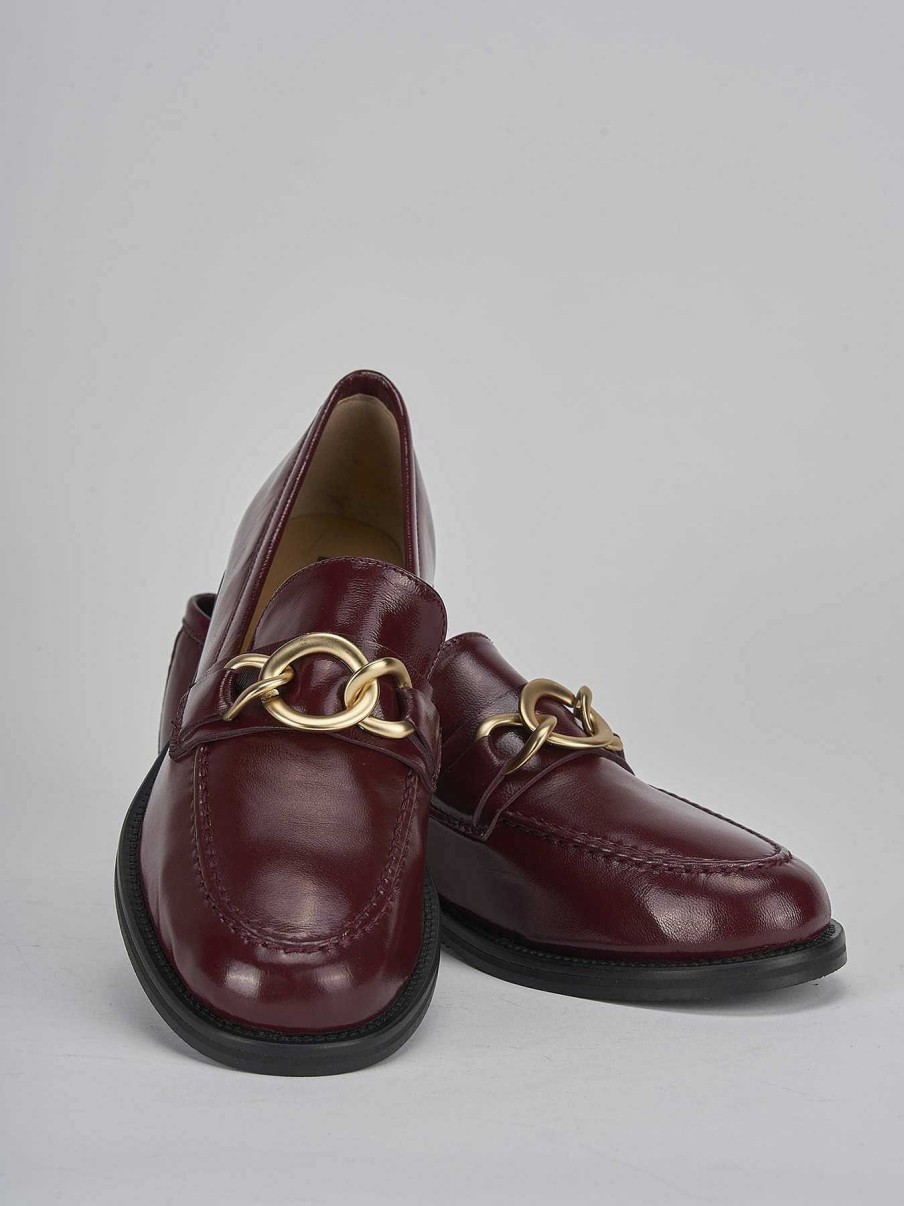 Donna Barca | Mocassino Tacco 2 Cm In Vernice Bordeaux