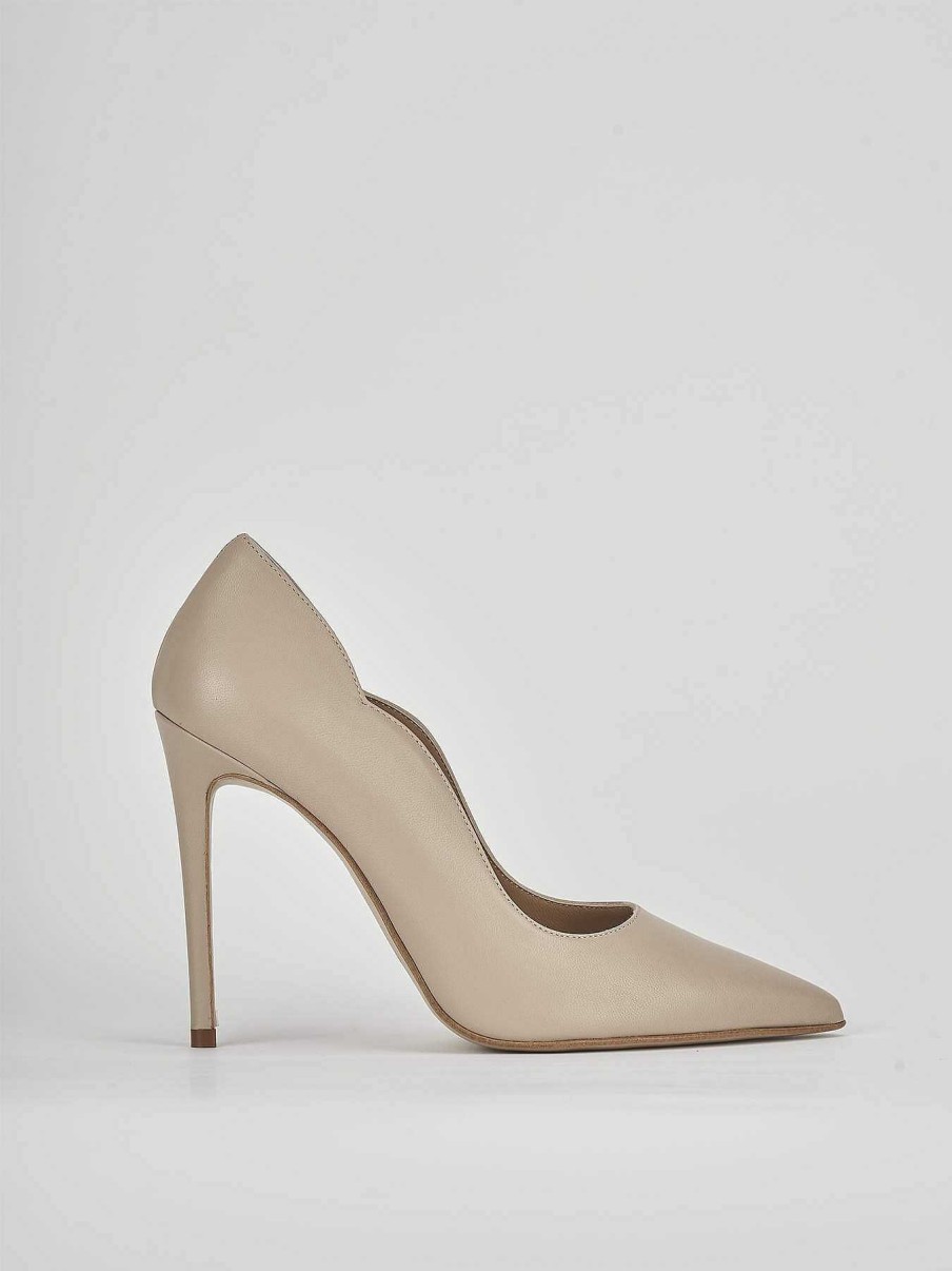 Donna Barca | Decollete Tacco 11 Cm In Pelle Beige