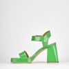 Donna Barca | Sandali Tacco Alto Tacco 8 Cm In Pelle Verde