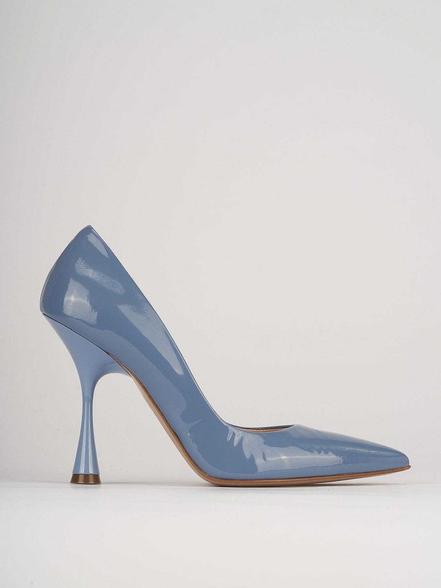 Donna Barca | Decollete Tacco 9 Cm Vernice Azzurra