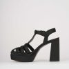 Donna Barca | Sandali Tacco Alto Tacco 10 Cm In Pelle Nera