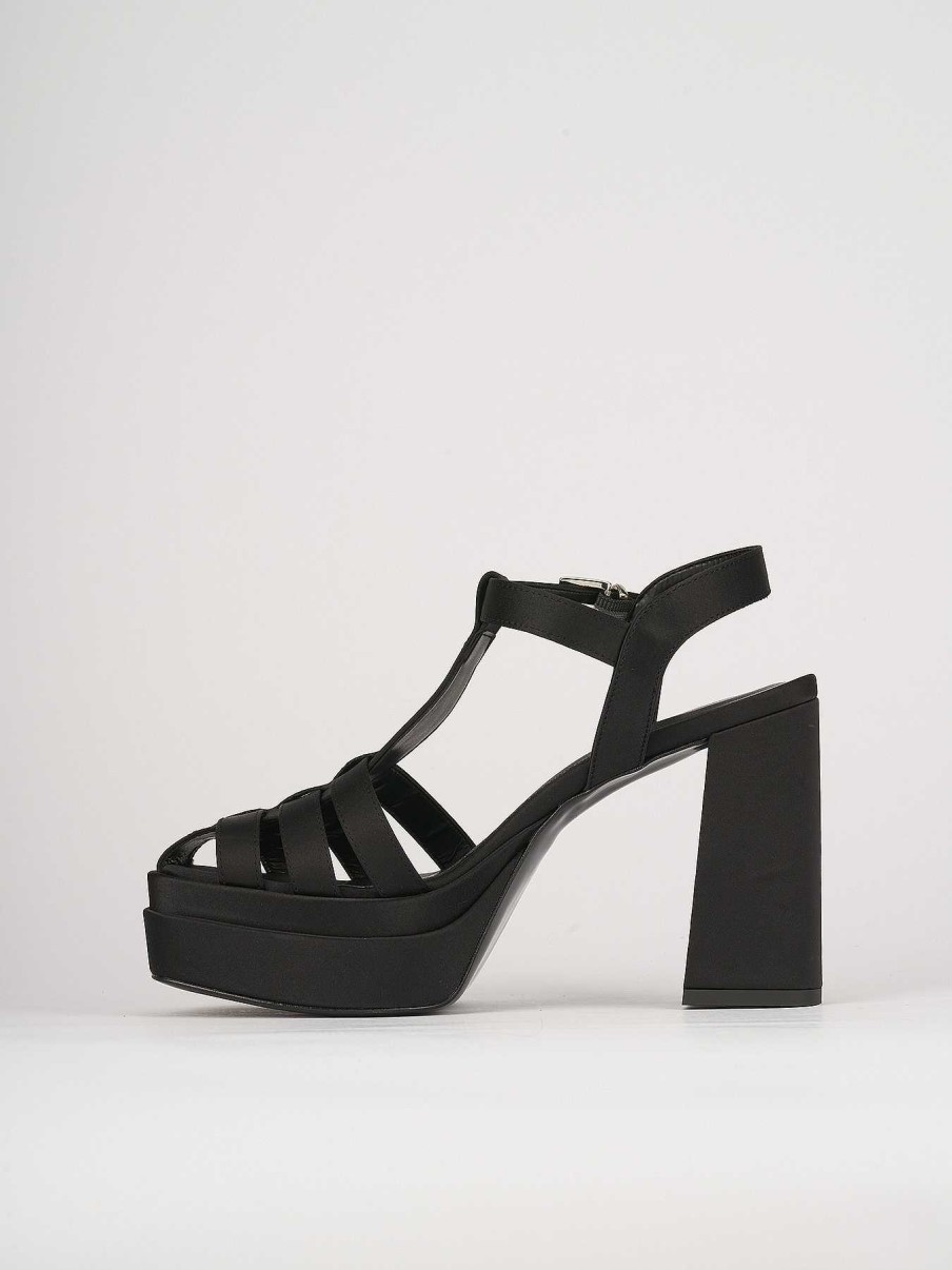 Donna Barca | Sandali Tacco Alto Tacco 10 Cm In Pelle Nera