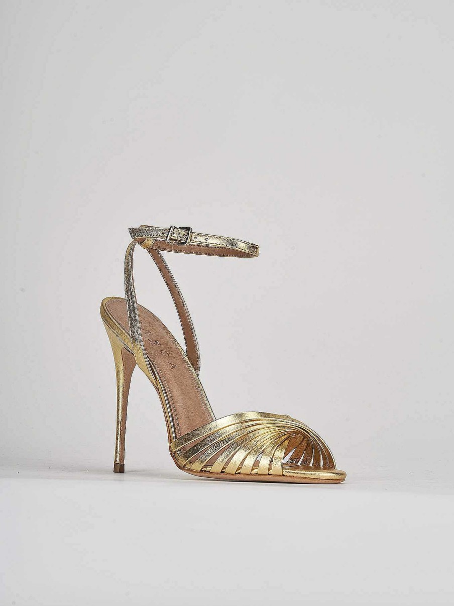 Donna Barca | Sandali Tacco Alto Tacco 11 Cm In Pelle Oro