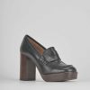 Donna Barca | Mocassini Tacco 9 Cm In Pelle Nera