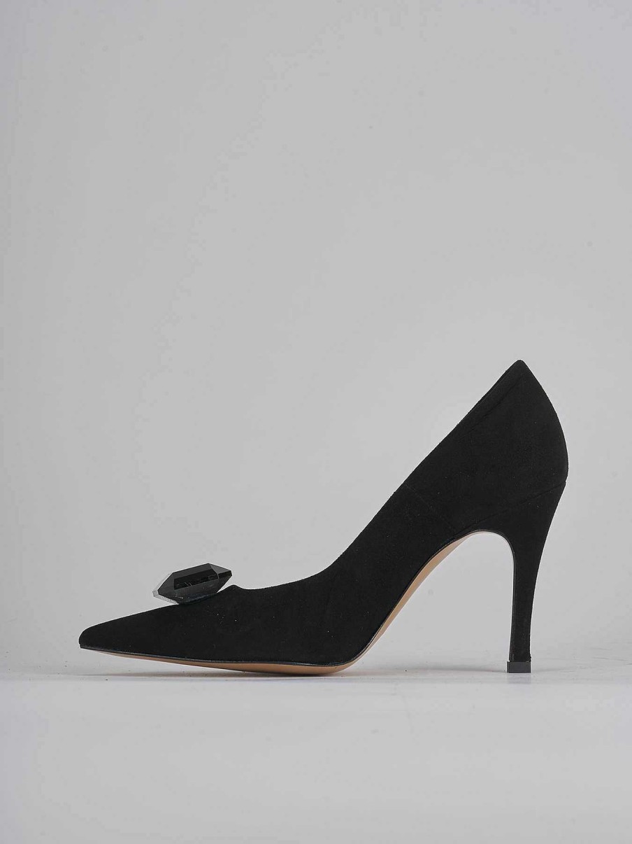 Donna Barca | Decollete Tacco 9 Cm In Camoscio Nero