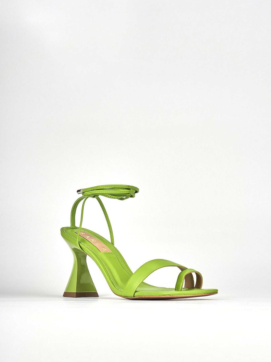 Donna Barca | Sandali Tacco Alto Tacco 8 Cm In Pelle Verde