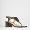 Donna Barca | Sandali Tacco Alto Tacco 5 Cm In Pelle Nera