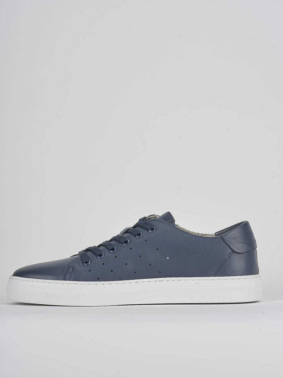 Uomo Barca | Sneakers Tacco 1 Cm In Pelle Blu