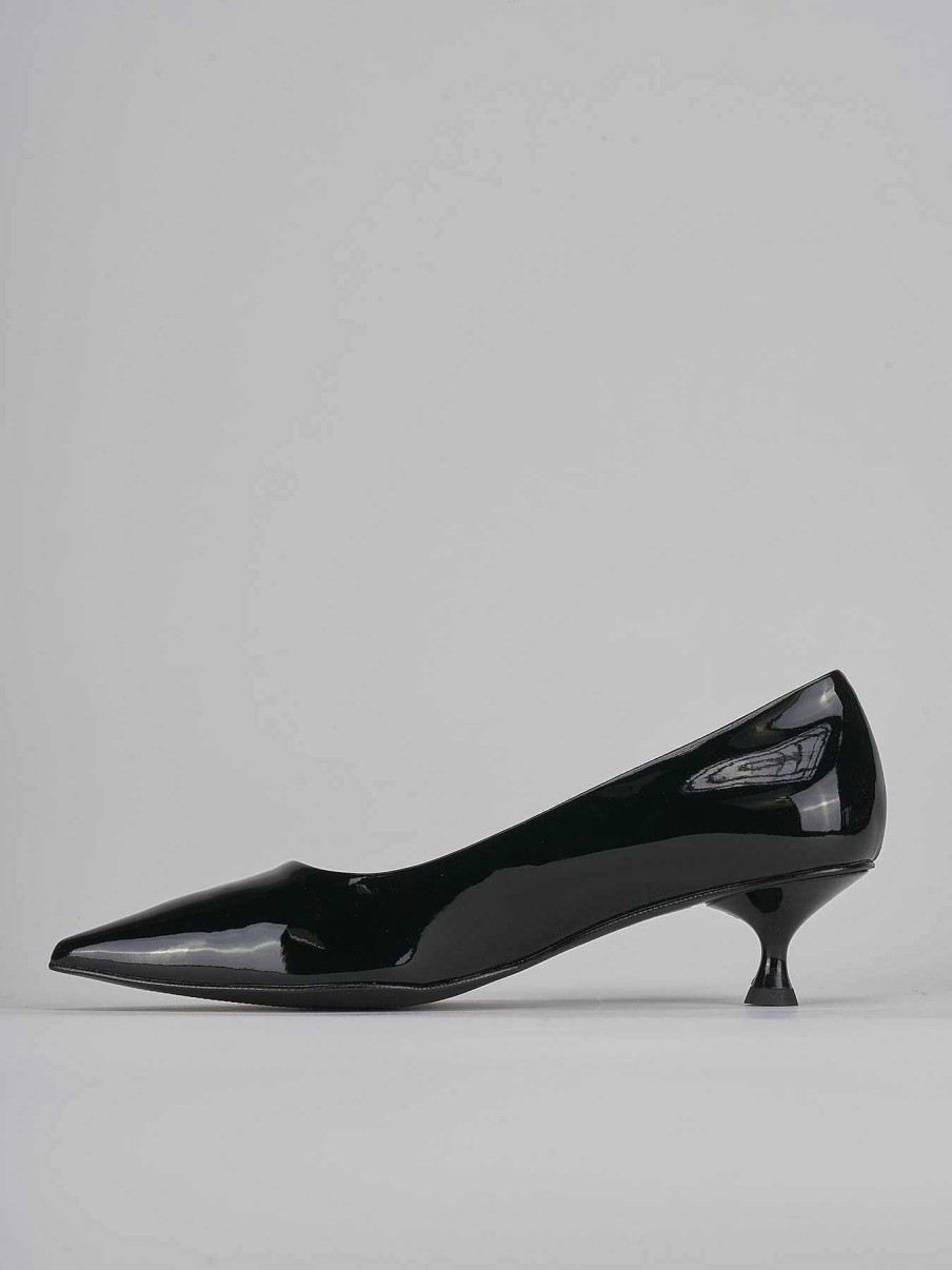 Donna Barca | Decollete Tacco 4 Cm In Vernice Nera