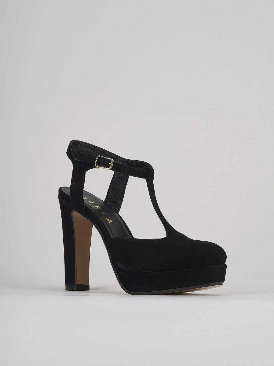 Donna Barca | Decollete Tacco 11 Cm In Camoscio Nero